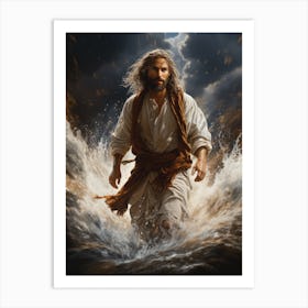 Jesus walking on the water 1 Art Print