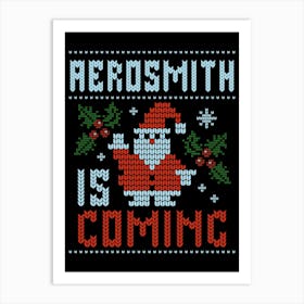 Santa Is Coming Music Art Print