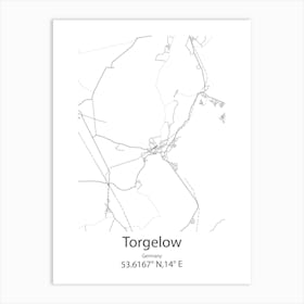 Torgelow,Germany Minimalist Map Art Print