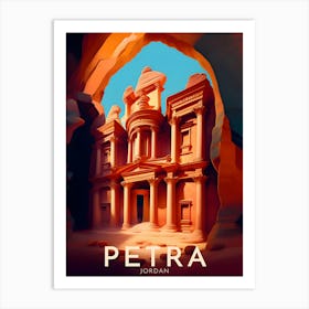 Petra Retro Travel Art Print