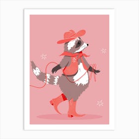 Cowboy Raccoon Art Print