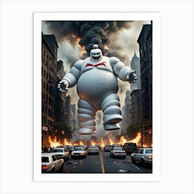 The Terrifying Giant Rises Above the City Art Print