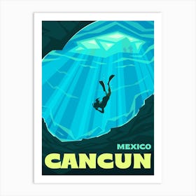 Cancun Mexico travel poster Art Print