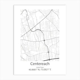 Centereach,United States Minimalist Map Art Print