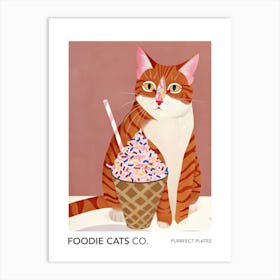 Foodie Cats Co Cat And Ice Cream 3 Art Print