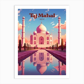 Taj Mahal India Mausoleum Travel Art Art Print