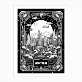 Montreal, Canada, Tarot Card Travel  Line Art 2 Art Print