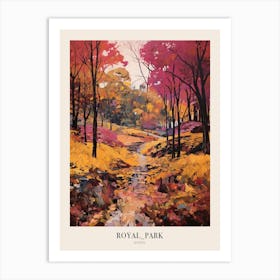 Autumn City Park Painting Royal Park Kyoto Japan 1 Poster Art Print