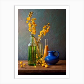 Yellow Flowers In A Vase Art Print
