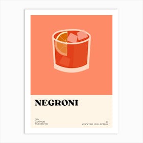 Negroni Cocktail Art Print Art Print