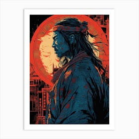 Samurai Warrior Portrait Art Print