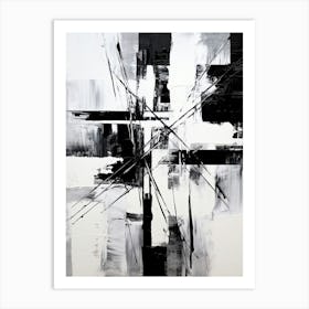 Chromatic Fusion Abstract Black And White 8 Art Print
