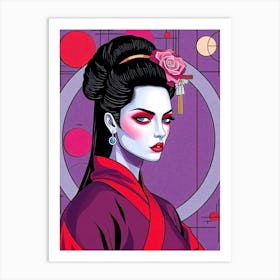 Geisha Soft Color Illustration Art Print