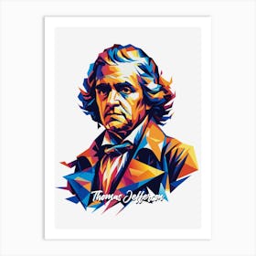 Thomas Jefferson 01 Portrait WPAP Pop Art Art Print