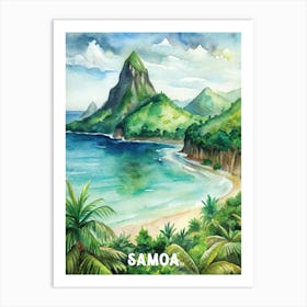 Samoa National Park Watercolor Painting Art Print