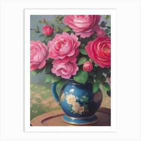 Dreamshaper V7 Still Life Oil Painting Garden Roses Painting 1 Art Print