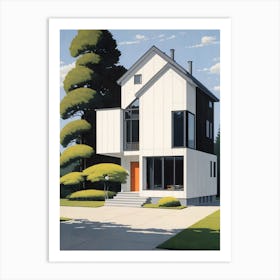 Minimalist Modern House Illustration (8) Art Print