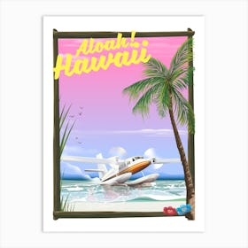 Aloha Hawaii Seaplane travel poster Art Print