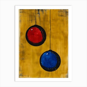 Two Red And Blue Balls Art Print