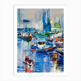 Port Of Bangkok Thailand Abstract Block harbour Art Print