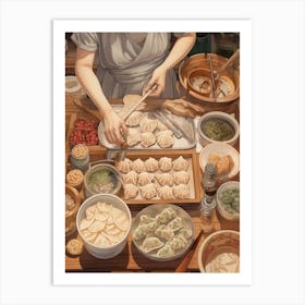 Dumpling Making Chinese New Year 4 Art Print