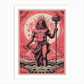  Poseidon Red & Light Pink 1 Art Print