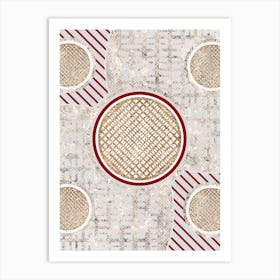 Geometric Glyph in Festive Gold Silver and Red n.0051 Art Print