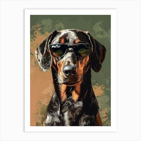 Dachshund In Sunglasses. Generated AI. Art Print Art Print