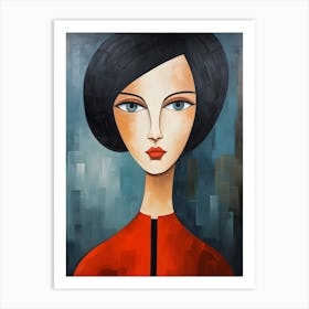 Contemporary art of woman's portrait 5 Art Print