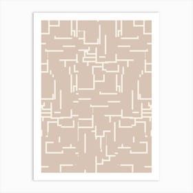 Minimalist Abstract Lines Neutral Beige Art Print