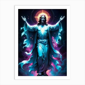 Jesus Neon Art Art Print