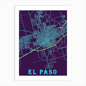 El Paso Map Poster 1 Art Print