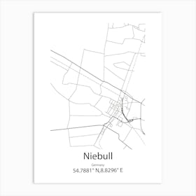 Niebull,Germany Minimalist Map Art Print