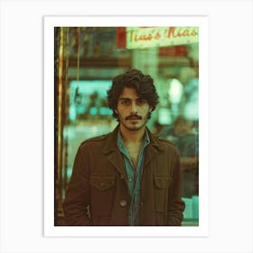 A Striking Young Spanish Man Captured Through The Cool Hues Of A Retro Lens Standing In Posing In Art Print