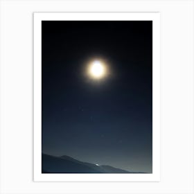 Full Moon Over Mountains 4 Art Print