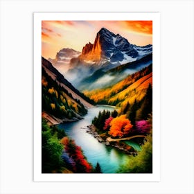 Mountain Landscape Painting 11 Art Print