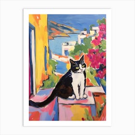 Painting Of A Cat In Bodrum Turkey 1 Art Print