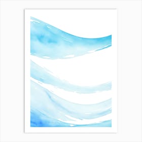 Blue Ocean Wave Watercolor Vertical Composition 26 Art Print