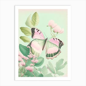 Butterfly In Park Vintage Pastel 1 Art Print
