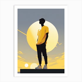 Moonlight Watcher Silhouette Art Print