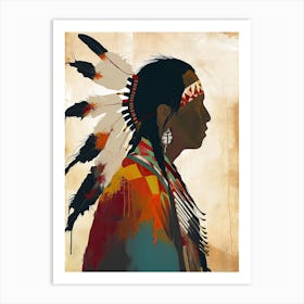 Cayuga Calm; A Minimalist Study ! Native American Art Art Print