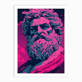  Poseidon In The Style Of Magenta Detailed Depiction 3 Art Print