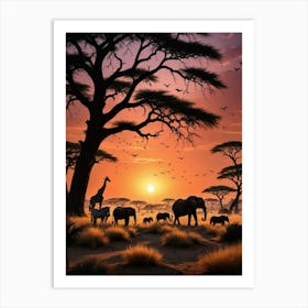 Wild Safari Africa Art Print