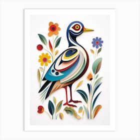 Scandinavian Bird Illustration Wood Duck 3 Art Print