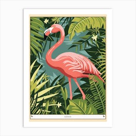 Greater Flamingo Kenya Tropical Illustration 5 Poster Art Print