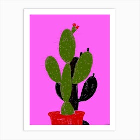 Neon Cactus Art Print