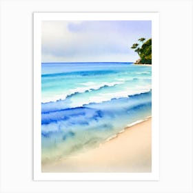 Galley Bay Beach, Antigua Watercolour Art Print