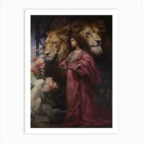 Lions And Lambs Art Print