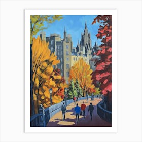 Edinburgh Autumn City Park Art Print