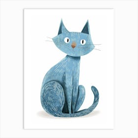 Russian Blue Cat Clipart Illustration 2 Art Print